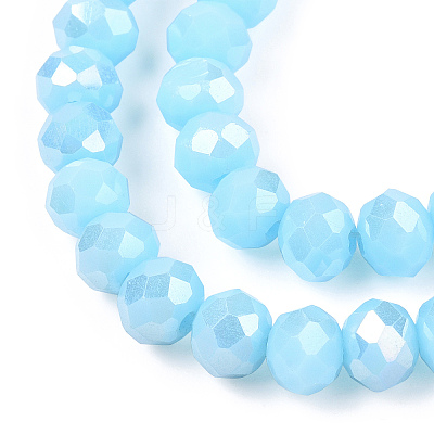 Electroplate Glass Beads Strands EGLA-A034-P1mm-B14-1