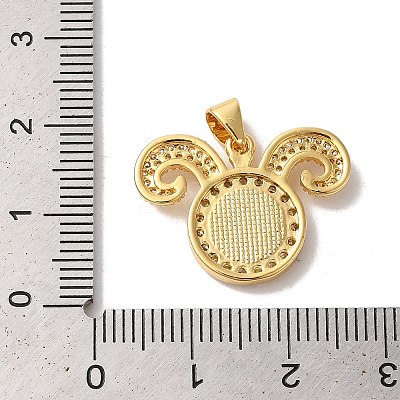 Brass Micro Pave Cubic Zirconia Pendants KK-K385-072G-1