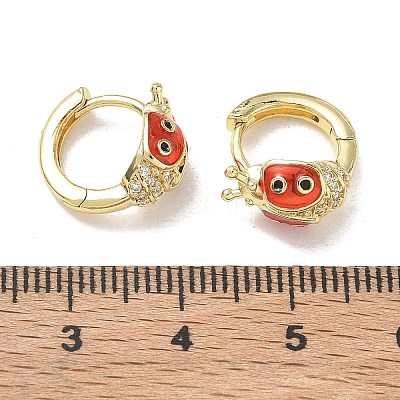 Brass Micro Pave Cubic Zirconia Hoop Earring KK-CBA98BA-09G-A-1