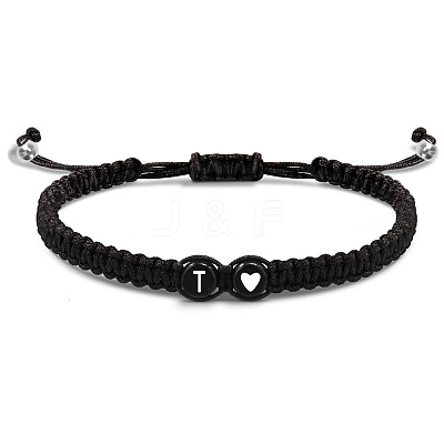 304 Stainless Steel Alphabet Beads Braided Bead Bracelets RY3090-20-1