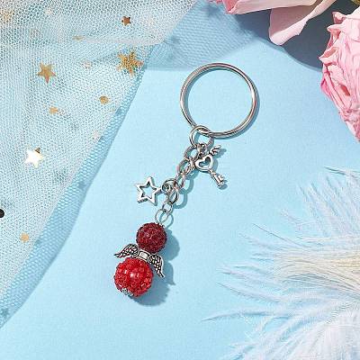 Alloy with Glass Seed Beads Keychain KEYC-MZ00010-04-1