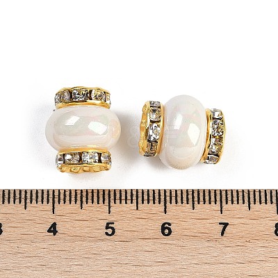 Resin Beads with Brass Rhinestone Rondelle KK-H490-05G-07-1