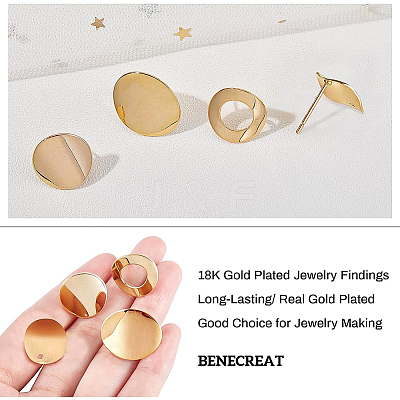 Brass Stud Earring Findings KK-BC0006-45G-1