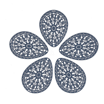 430 Stainless Steel Filigree Pendants STAS-S108-16A-1