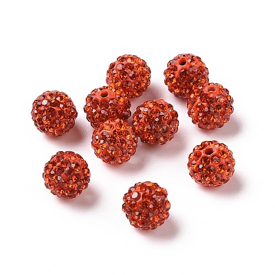 Polymer Clay Rhinestone Beads X-RB-K050-10mm-C10-1