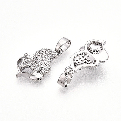 Brass Micro Pave Cubic Zirconia Pendants KK-T070-84P-1