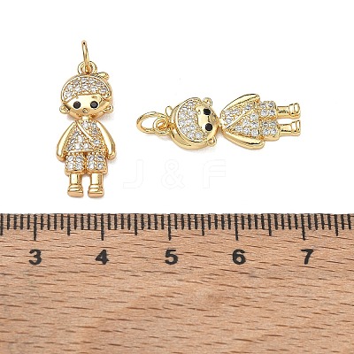 Brass Micro Pave Black Cubic Zirconia Pendants CU-CBA9AFC-01G-01-1