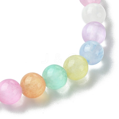 6mm Dyed Natural Selenite Round Beaded Stretch Bracelets for Women BJEW-JB10815-1