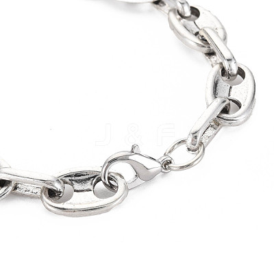 Alloy Coffee Bean Chain Bracelet for Men Women BJEW-N015-012-1
