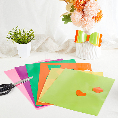 6 Sheets 6 Colors PVC Transparent Film Lighting Gel Filter DIY-OC0010-19-1