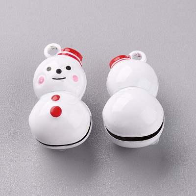 Baking Paint Brass Bell Pendants KKB-S002-016B-1