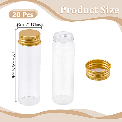 20Pcs Clear Glass Bottles Bead Containers CON-AR0001-16D-1