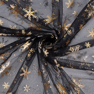 Snowflake Pattern Nylon Fabric DIY-WH0591-175A-1
