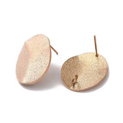 Ion Plating(IP) 304 Stainless Steel Stud Earrings Findings STAS-B041-04RG-1