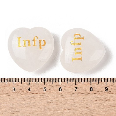 Natural Quartz Crystal Heart Engraving MBTI Figurines Statues for Home Office Desk Decorations G-K353-05H-1