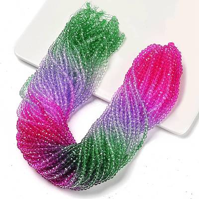 Transparent Painted Glass Beads Strands LS-DGLA-A034-T3mm-A06-1