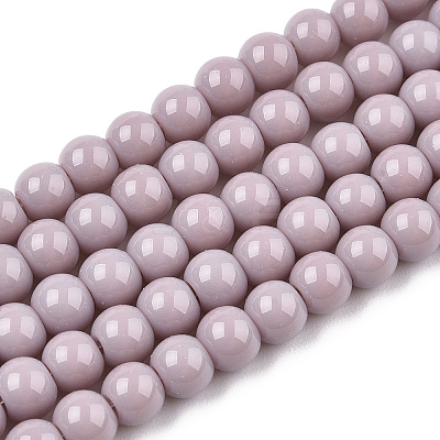 Opaque Solid Color Glass Beads Strands LS-GLAA-T032-P4mm-07-1