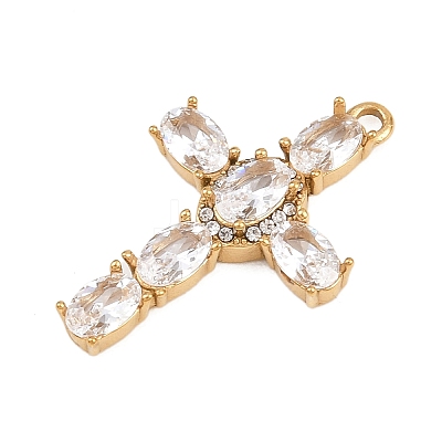 304 Stainless Steel Rhinestone Pendants STAS-P430-02G-03-1