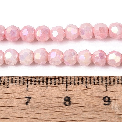 Anti-Tarnish Electroplate Glass Beads Strands EGLA-T021-4mm-15-04-1
