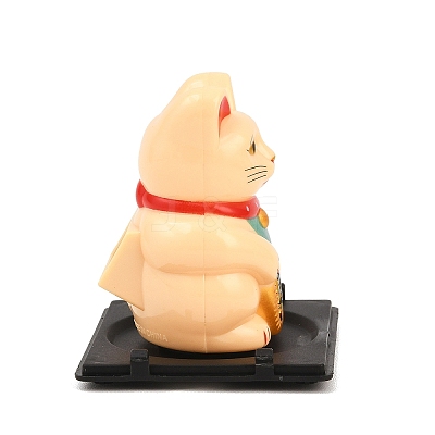 ABS Plastic Solar Powered Maneki-neko Figurines DJEW-B017-01B-02-1