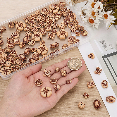 160Pcs 16 Styles Opaque Acrylic Beads SACR-SC0001-63-1