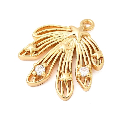 Brass Micro Pave Cubic Zirconia Pendants KK-F916-16G-1