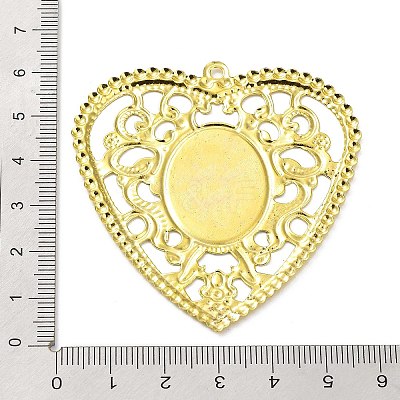 Rack Plating Iron Hollow Big Pendant Cabochon Settings IFIN-Q134-03G-1