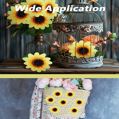 30Pcs Plastic Sunflower DIY-LP0006-10-1