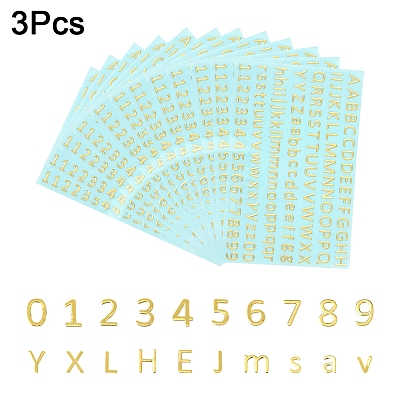 3PCS Brass Self-Adhesive Picture Stickers DIY-SF0008-10-1