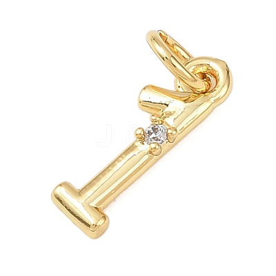 Brass Micro Pave Clear Cubic Zirconia Charms KK-P339-27G-01-1