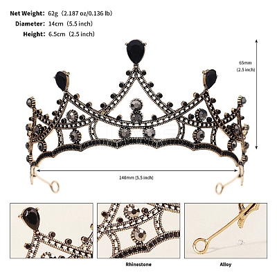 Alloy Rhinestone Hair Bands  for Woman Girls PW-WGA69DD-18-1