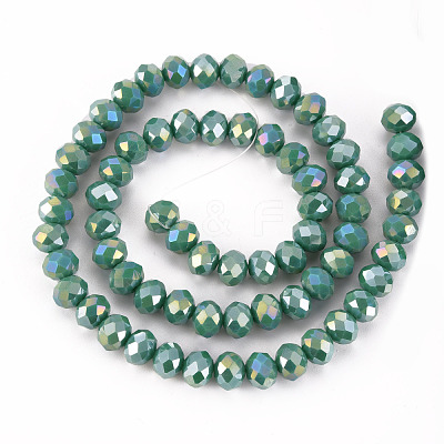 Electroplate Glass Beads Strands EGLA-A034-P8mm-B20-1