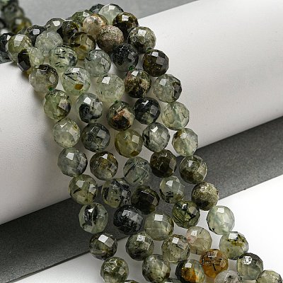 Natural Prehnite Beads Strands G-G457-8mm-03F-01-1