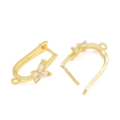 Brass Micro Pave Cubic Zirconia Hoop Earring Findings CU-CBAB5B4-05G-1