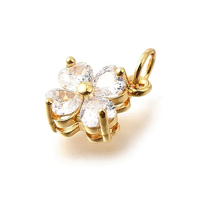 Brass Micro Pave Cubic Zirconia Pendants X-KK-V008-11G-04-1