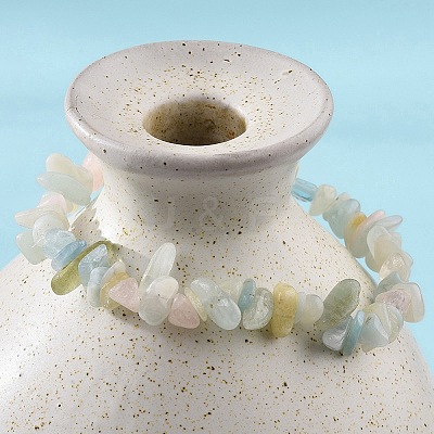 Natural Morganite Beaded Stretch Bracelets BJEW-JB02683-02-1