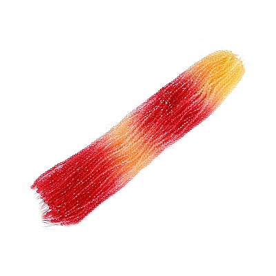 Gradient Color Baking Paint Glass Bead Strands DGLA-A039-T6mm-A03-1