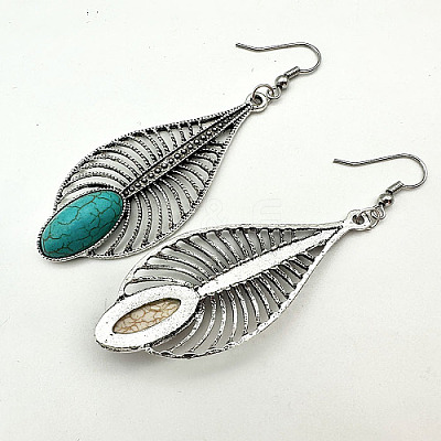 Synthetic Turquoise Dangle Earrings RG8446-3-1