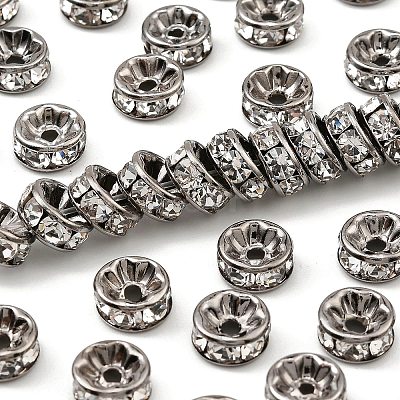 Brass Rhinestone Spacer Beads RB-A014-Z8mm-01B-NF-1