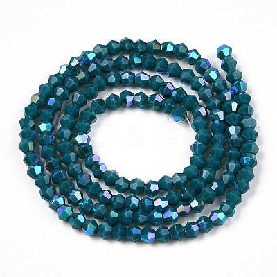 Opaque Solid Color Electroplate Glass Beads Strands LS-EGLA-A039-P2mm-L18-1