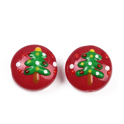 Christmas Handmade Lampwork Enamel Beads X1-LAMP-C020-03G-1