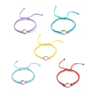 Adjustable Koran Waxed Polyester Cord Bracelets AJEW-JB01131-02-1