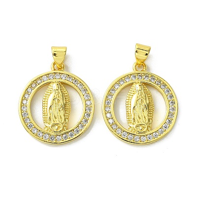 Brass Micro Pave Cubic Zirconia Pendants KK-H472-53F-G-1