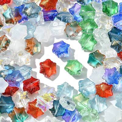 100Pcs 9 Colors Transparent Glass Beads GLAA-CJ0002-53-1