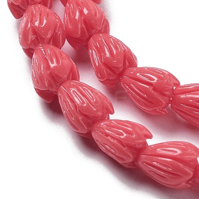 Synthetic Coral Beads Strands G-Q1007-01C-03-1