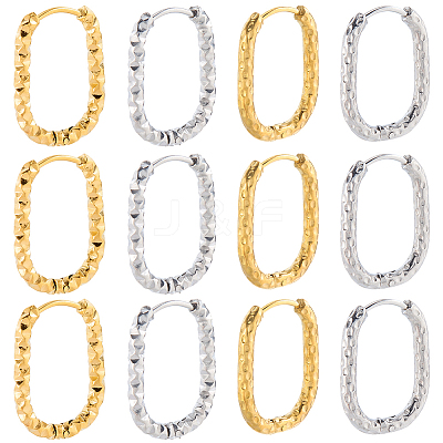 16Pcs 4 Styles 304 Stainless Steel Hoop Earring EJEW-SC0001-77-1