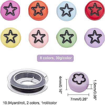 DIY 8 Colors Stretch Bracelet Making Kit for Kid DIY-CA0001-58-1