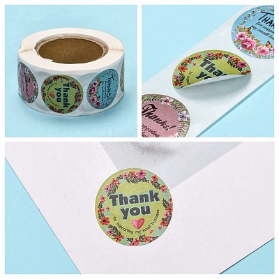 1 Inch Thank You Theme Self-Adhesive Paper Stickers DIY-K027-B07-1