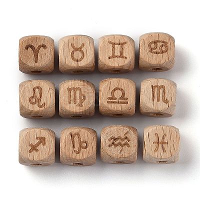 Natural Wood Constellation Beads WOOD-M002-02-1