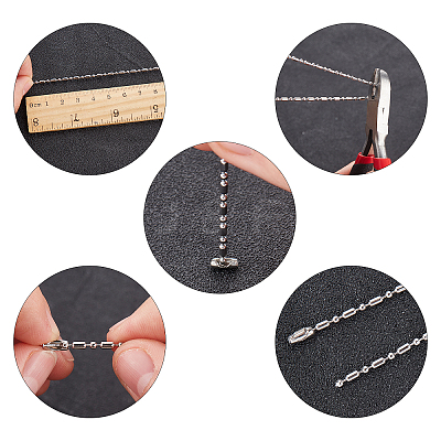 DIY 304 Stainless Steel Necklace Making Kits DIY-UN0001-98P-1